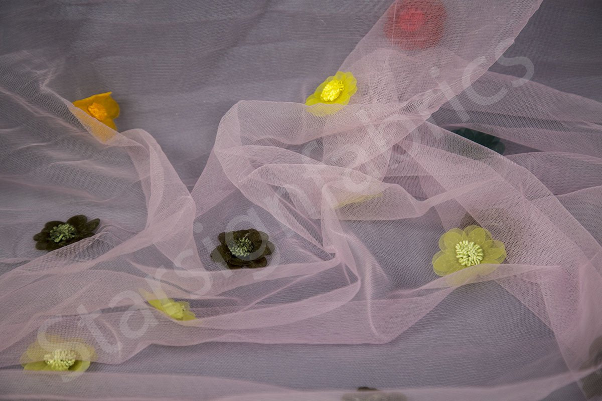 3D Fluffy Colorful Floral Knit Fabric