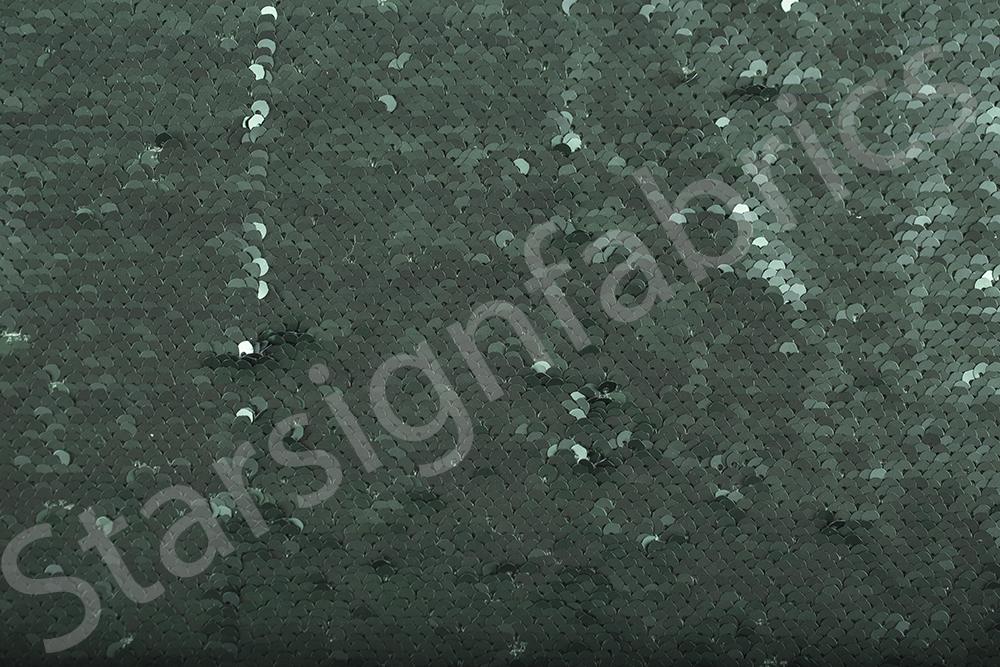 Green Iridescent Mermaid Sequined Matte Fabric | Burç Fabric
