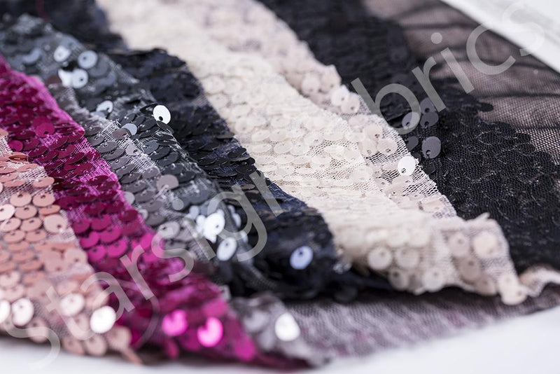 Sparse Sequin Embroidered Tulle Fabrics | Burç Fabric