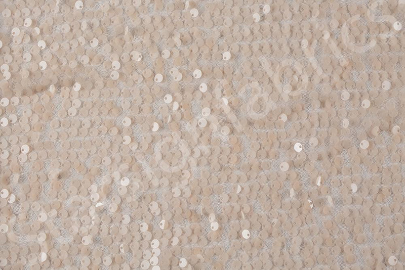 Salmon Sparse Sequin Embroidered Tulle Fabric | Burç Fabric