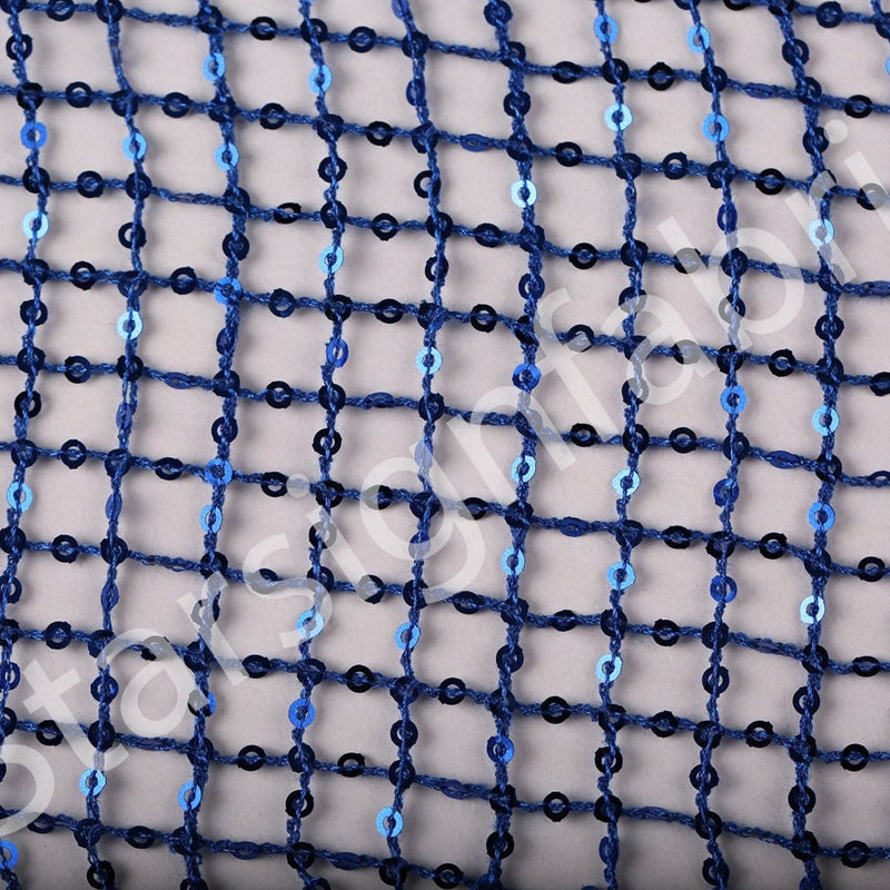 Sax Square Fishnet Sequin Embroidery Fabric | Starsign Fabrics