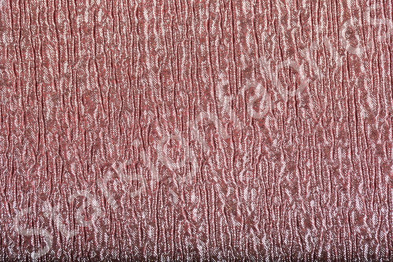 Foil Print Pleated Wrinkle Effect Knitted Fabric