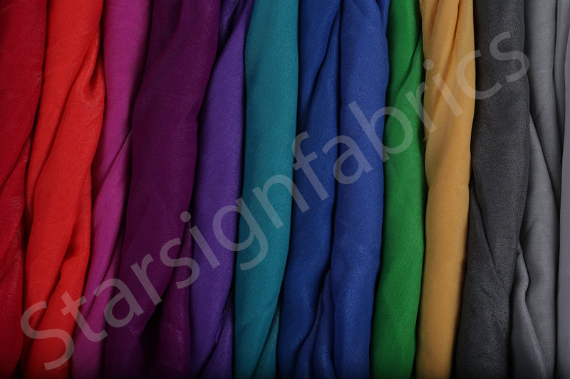Plain Woven Chiffon Fabric With Lurex | Starsign Fabrics 