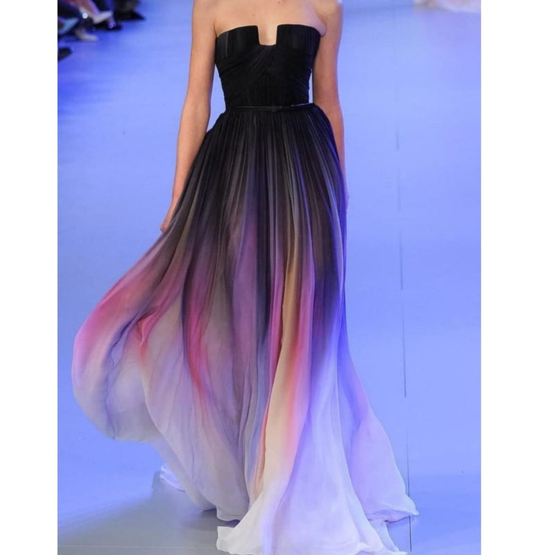 Rainbow Ombre Colour Delicate Micro Mesh Tulle Dress | Starsign Fabrics