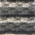Black Trim Corded Fringe Embroidery Lace Fabrics | Starsign Fabrics