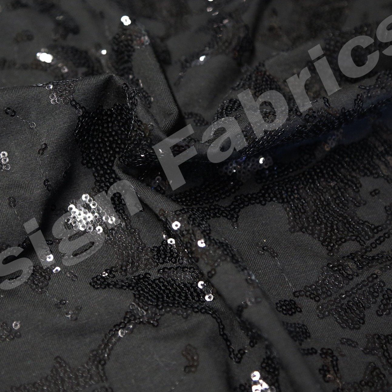 Natural Rayon Fiber Jersey Sequin Embroidered Knitted Cream Fabric