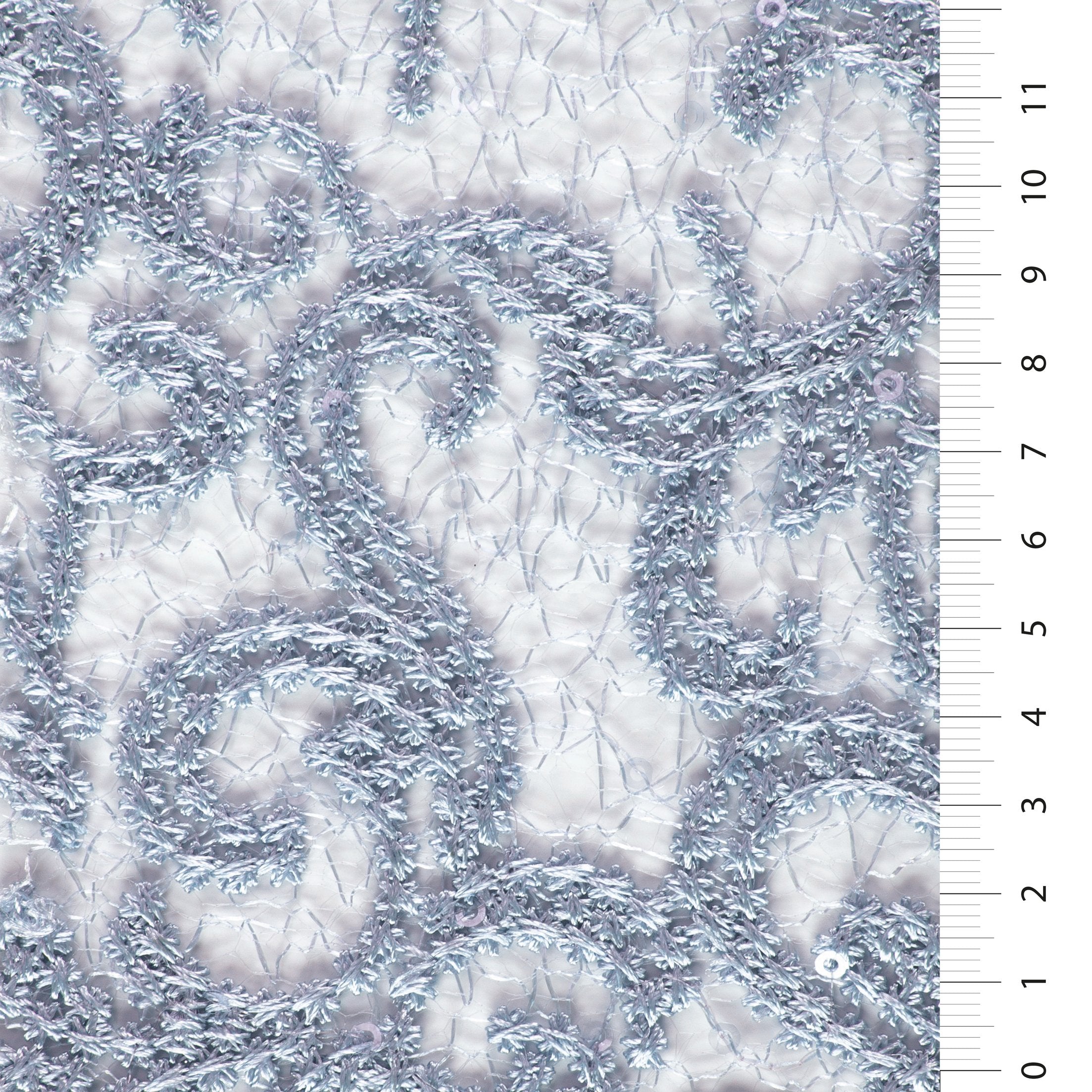 Blue New Design Hologram Sequin Embroidered Fabric | Burç Fabric