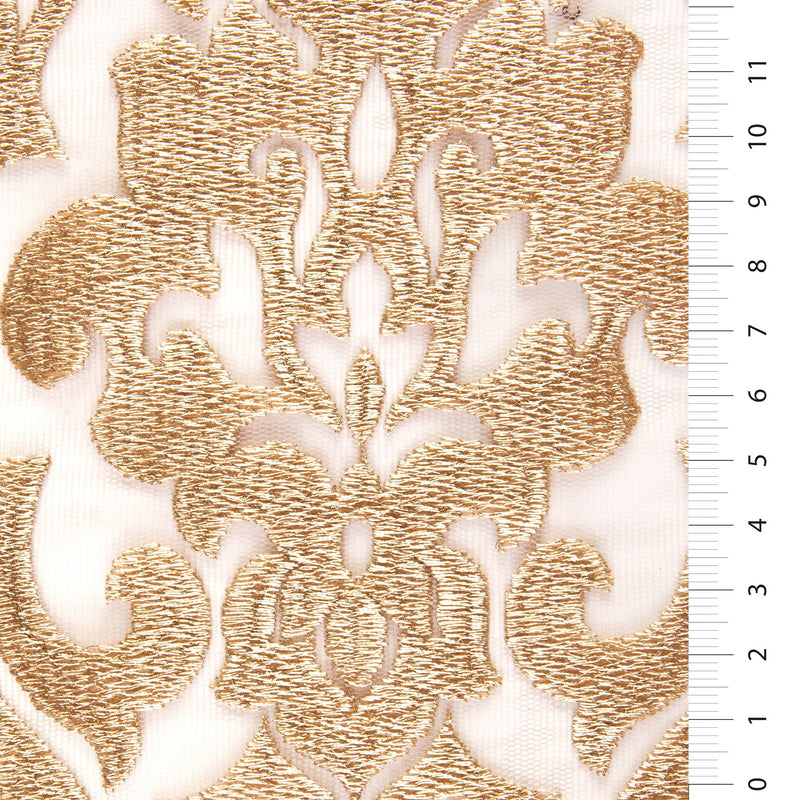Gold Elegant Gold Yarn Embroidery Fabric Anatolian Style | Starsign Fabrics