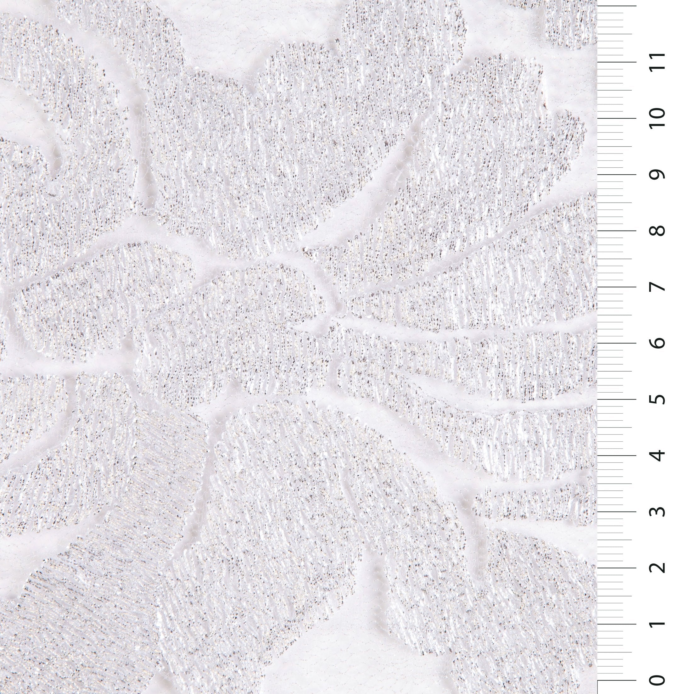 White Foil Print Flower Thread Embroidered Lace Fabric | Burç Fabric