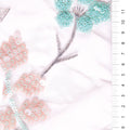 Mint Flower Decorated Sequin Embroidered Lace Fabric | Burç Fabric