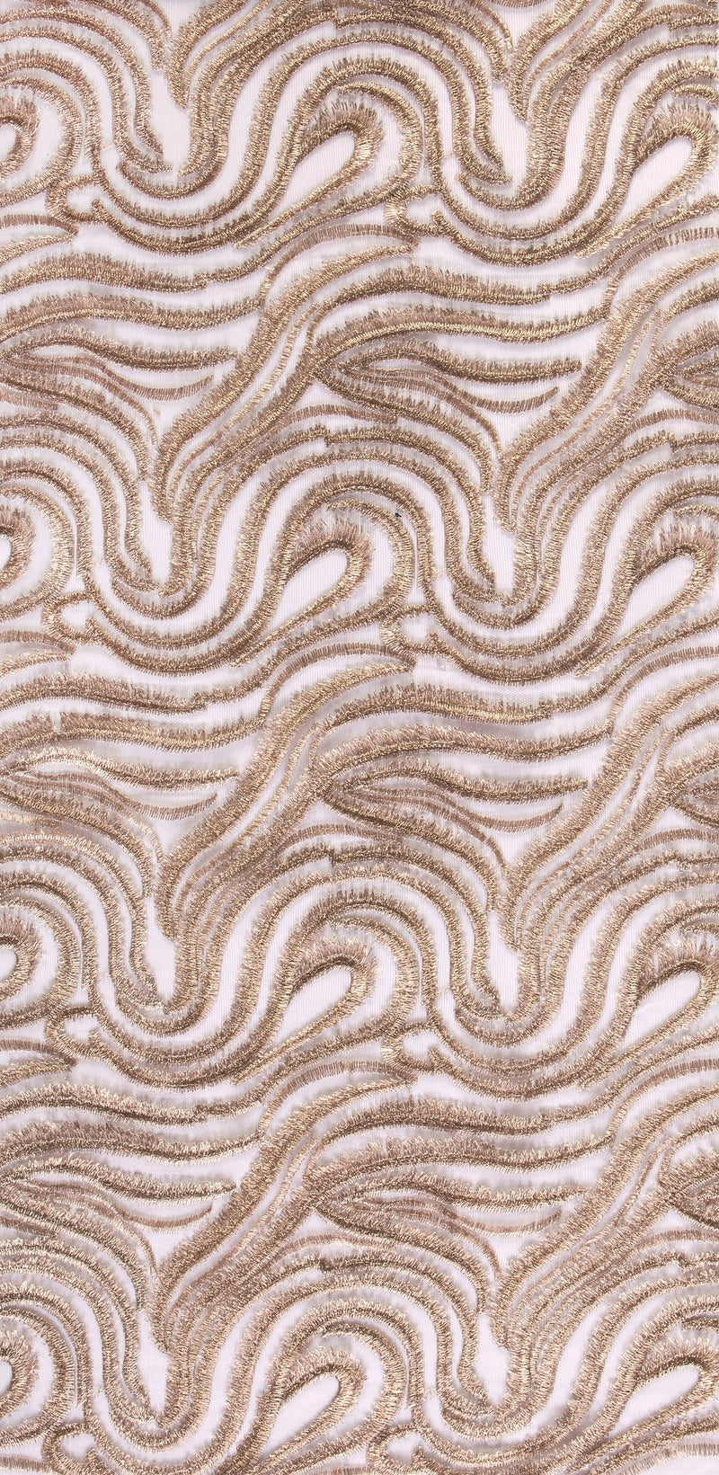 Shiny Embroidery Fabric Desert Dune Design Lurex Yarn Embroidery