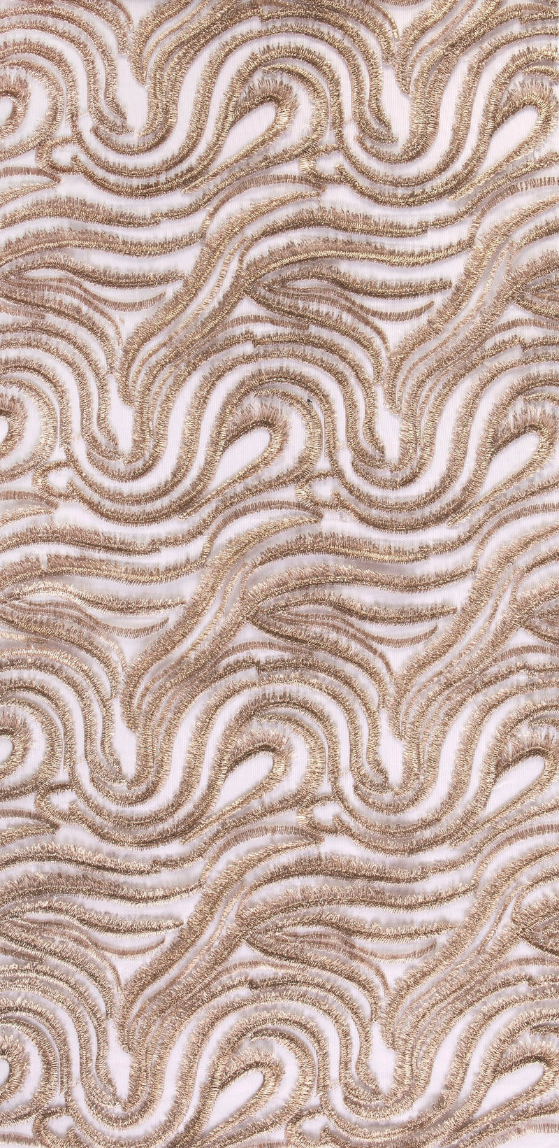 Powder Desert Dune Design Shiny Lurex Thread Embroidered Fabric | Burç Fabric