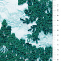 Green Corded Floral Embroidery Lace With Scalloped Edge | Starsign Fabrics