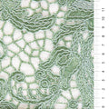 Light Green Floral Design Cord Thread Embroidered Fabric | Burç Fabric