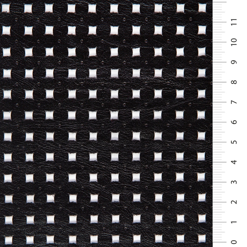 Faux Leather Laser Cut Check Fabric | Burç Fabric