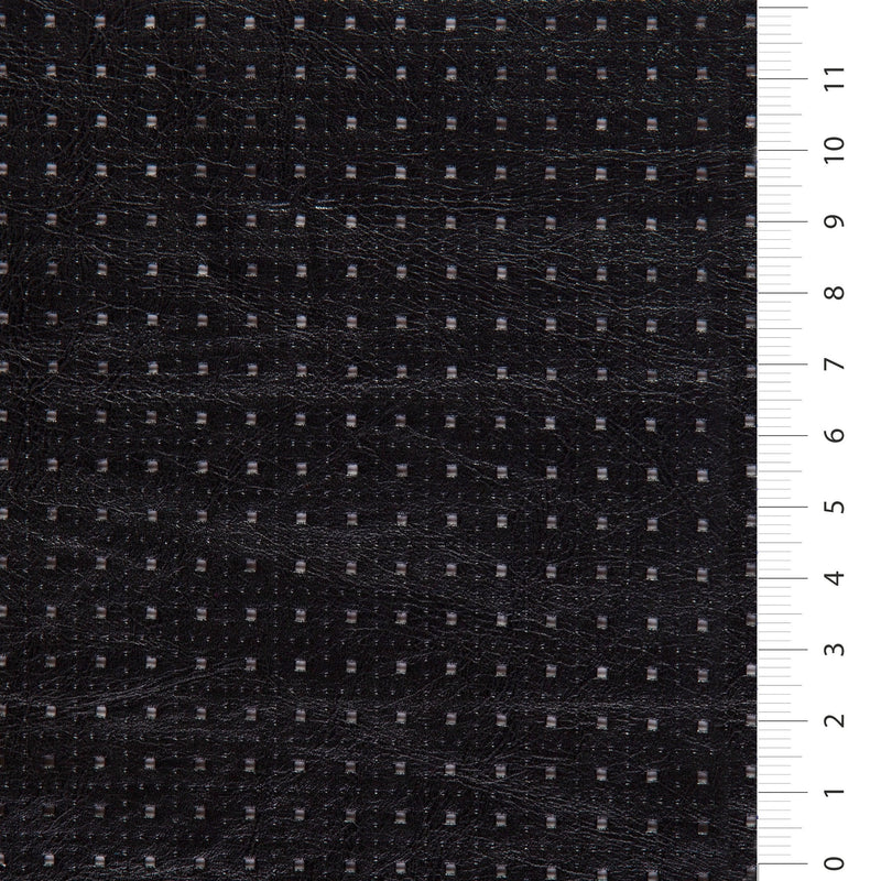 Black Laser Cut Faux Leather Spot Design | Starsign Fabriics