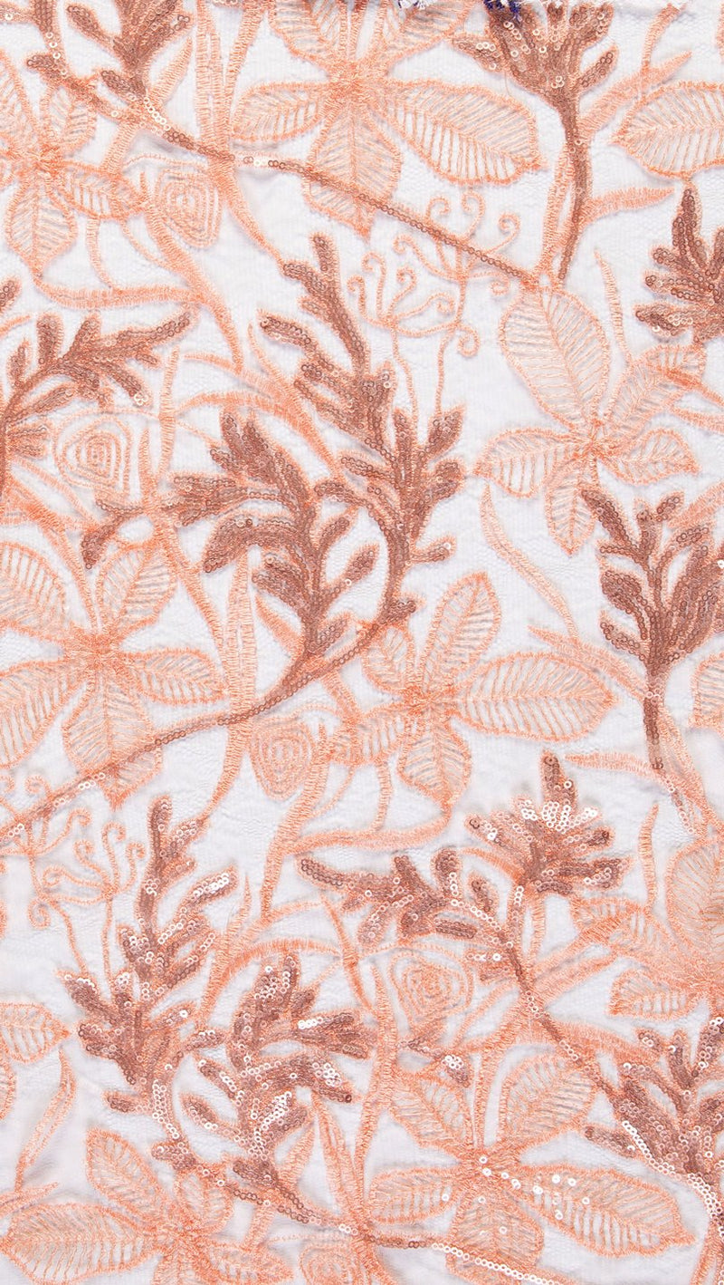 Coral Floral Embroidered Lace Fabric Geneva Style | Starsign Fabrics