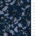 Navy Flower Design Sequin Lace Embroidery Fabric | Starsign Fabrics