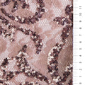 Salmon Flower Design Sequin Lace Embroidery Fabric | Starsign Fabrics