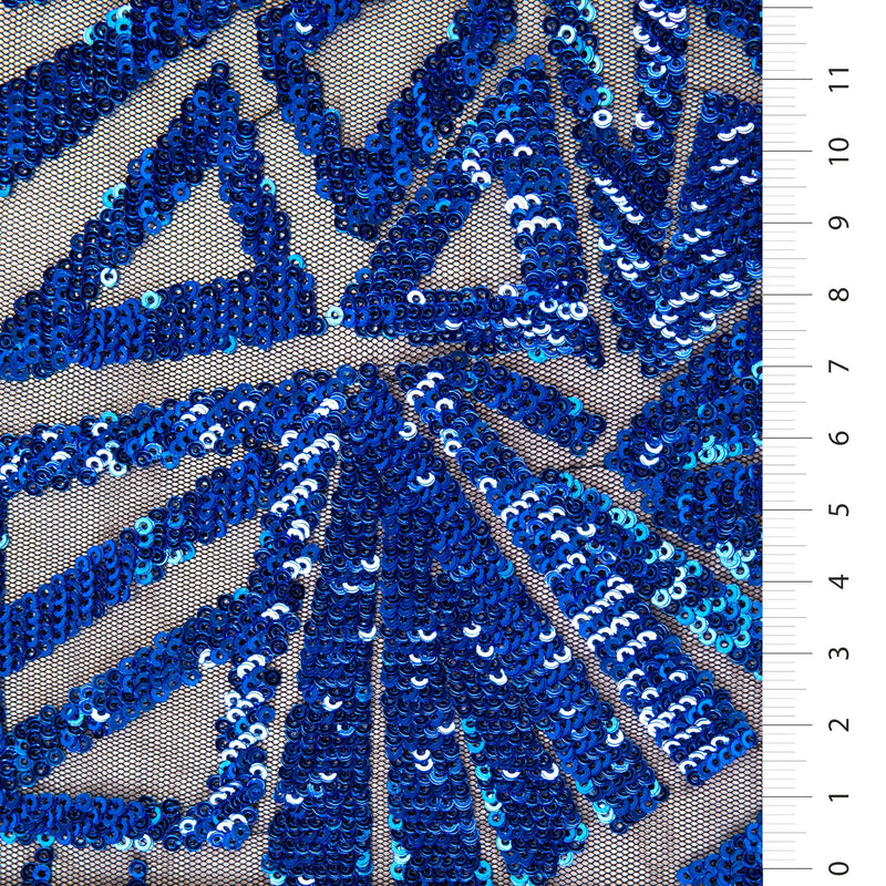 Sax Soft Sparkly Embroidered Geometric Sequin Fabric | Starsign Fabrics