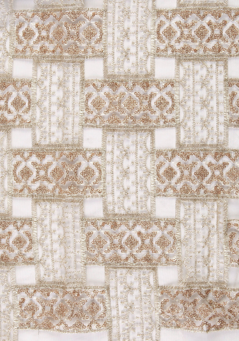 Gold Traditional Style Sparkling Gold Sequin Embroidery | Starsign Fabrics