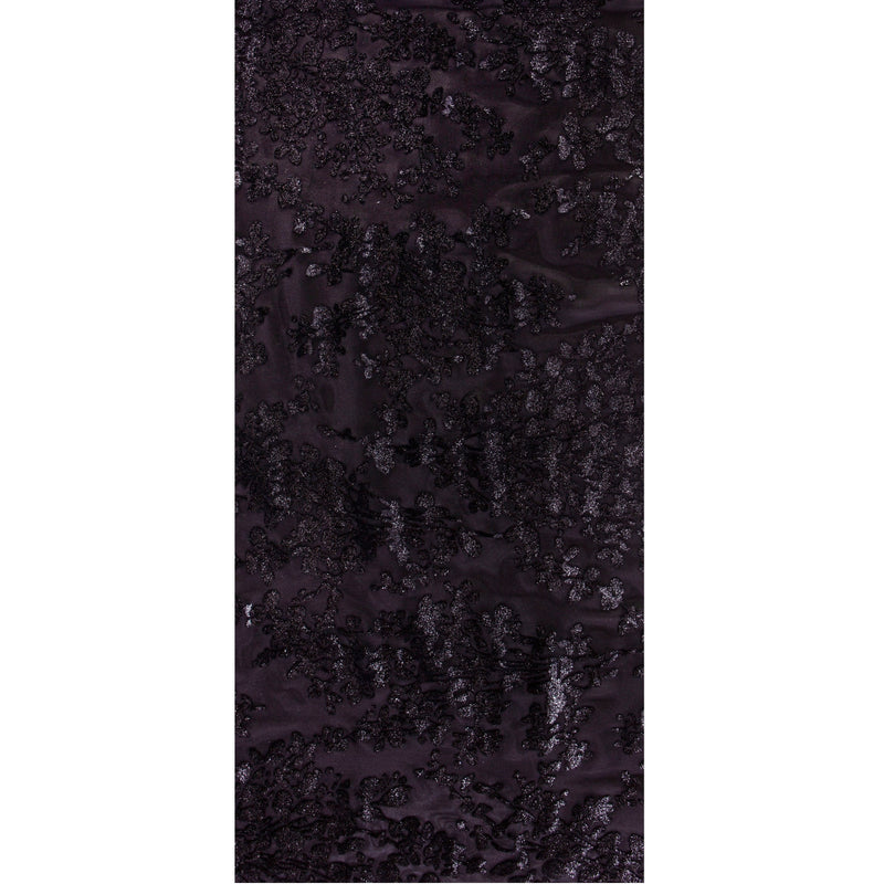 Burn out Foil Print Metallic Flower Design Sparkling Velvet Fabric