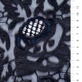 Navy Rose Laser Cut Faux Leather Embroidery Tulle Fabric | Starsign Fabrics
