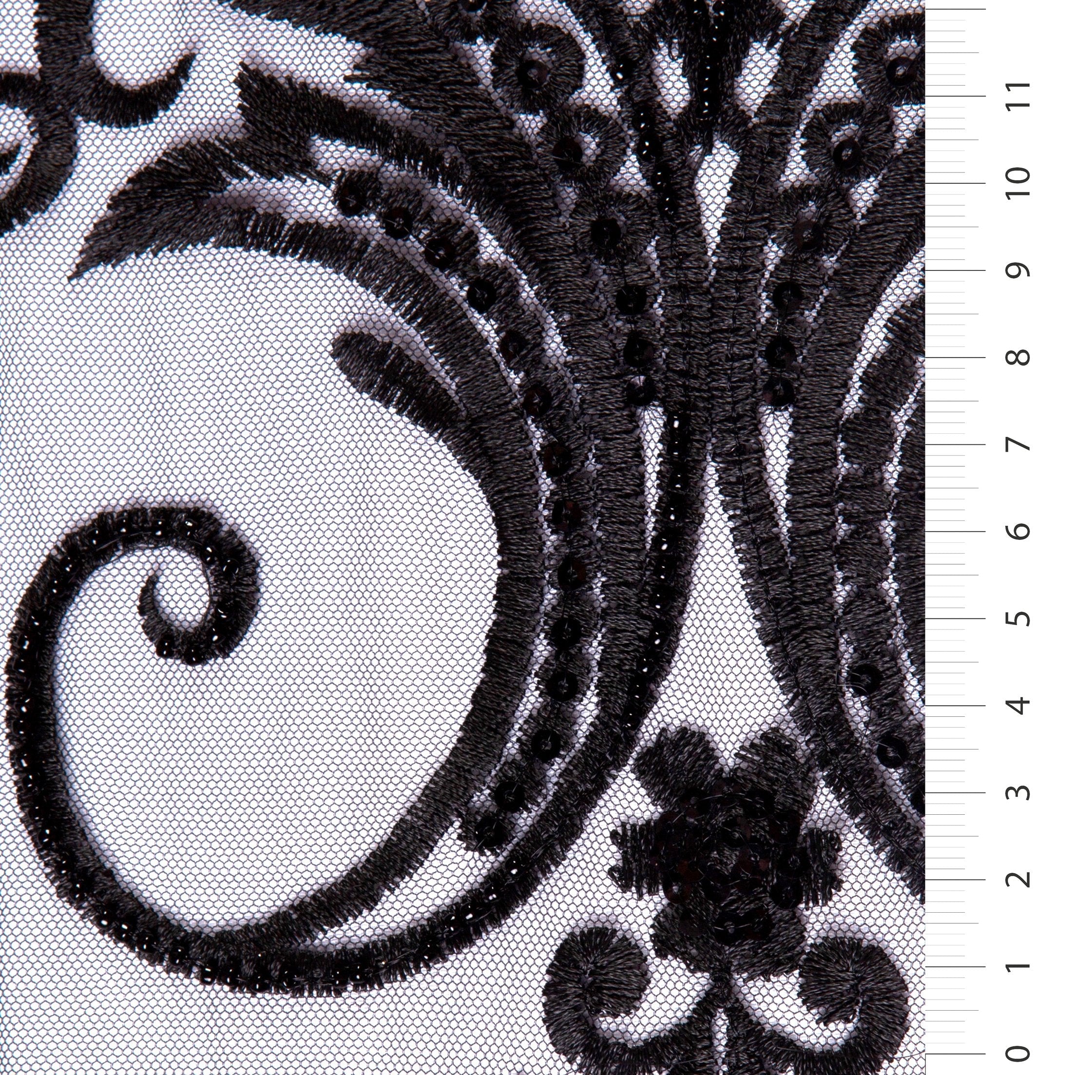 Bead Decorated Sequin Embroidered Scalloped Fabric | Burç Fabric