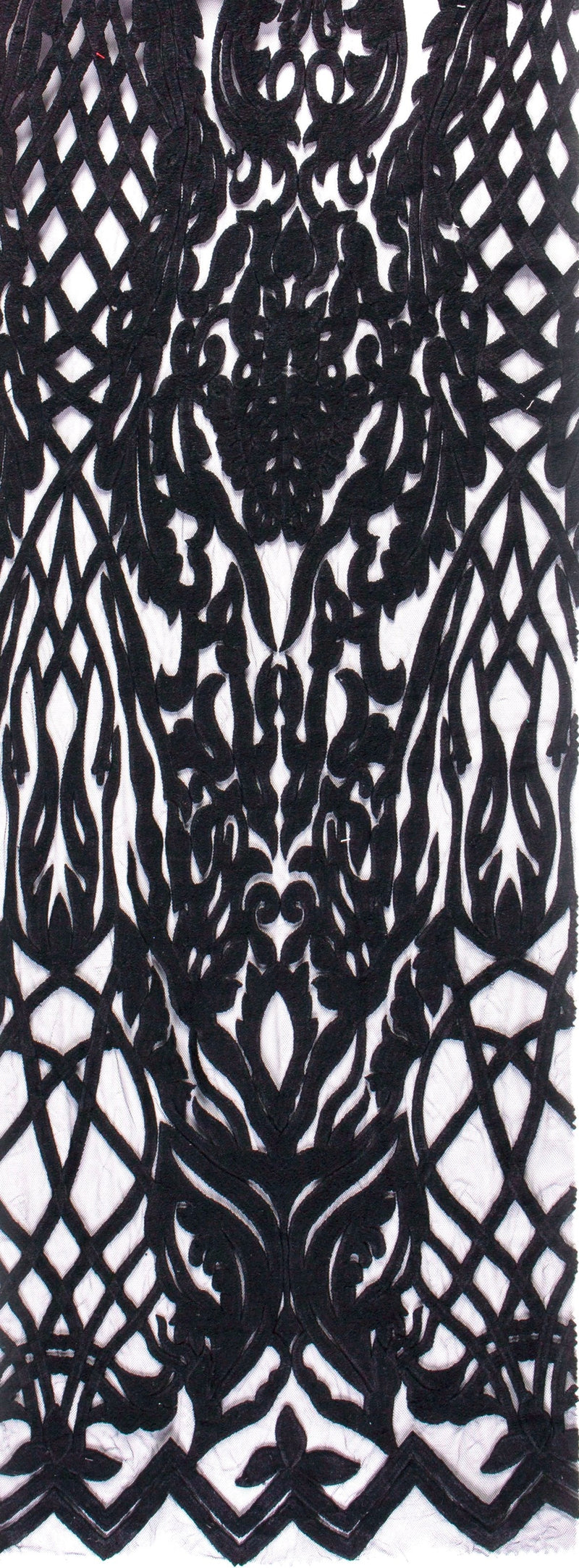 Black Royal Style Soft Rayon Thread Embroidery Fabric | Burç Fabric