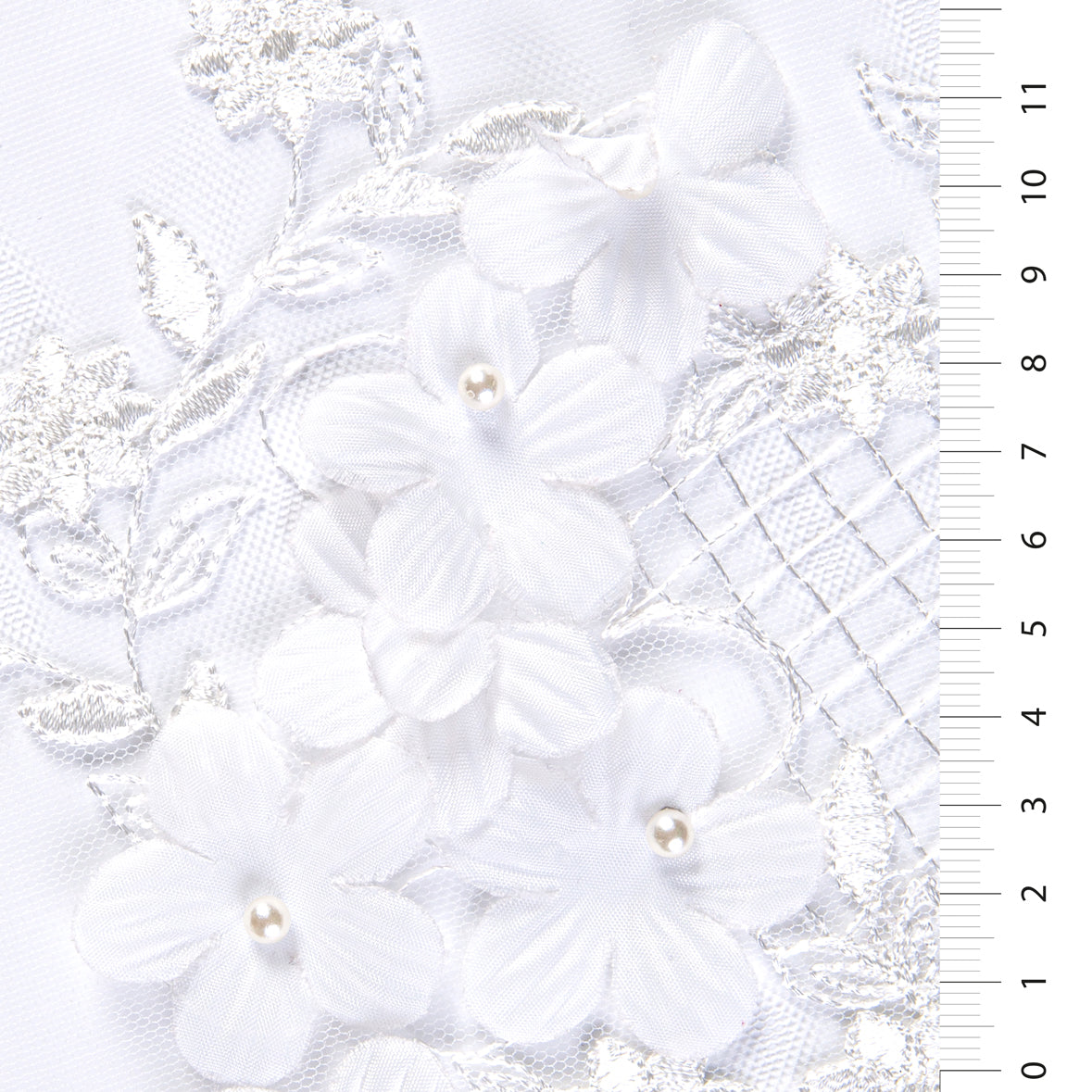 3D Flower Pattern Embroidery Wedding Dress Fabric