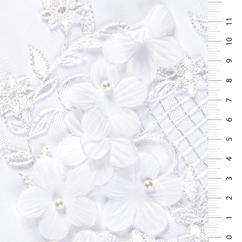 3D Flower Design Bridal Embroidery Fabric