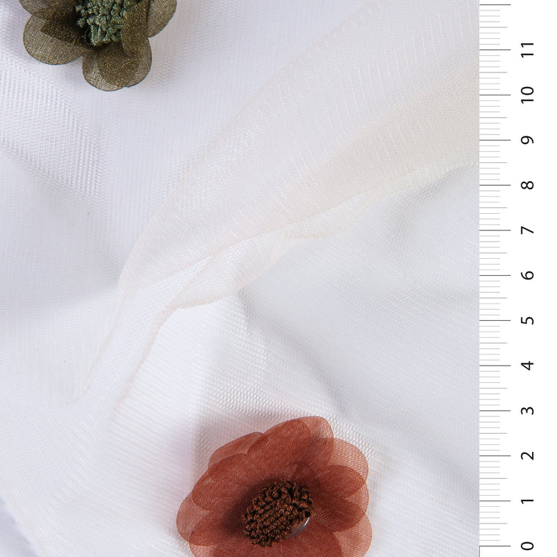Mesh Fabric with Fluffy 3D Colourful Flowers | Starsign Fabrics
