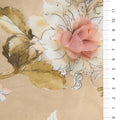 Yellow 3D Flower Print Design Embroidery Woven Fabric | Starsign Fabrics