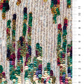 Waterfall Design Multicolor Mermaid Sequin Embroidery Fabric | Burç Fabric