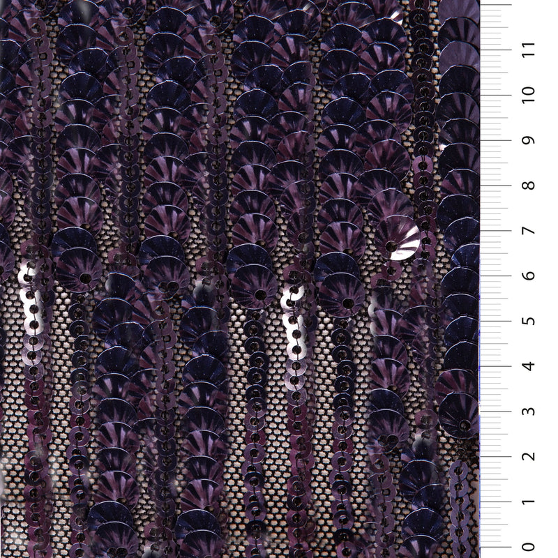 Waterfall Design Purple Mermaid Sequin Embroidered Fabric | Burç Fabric