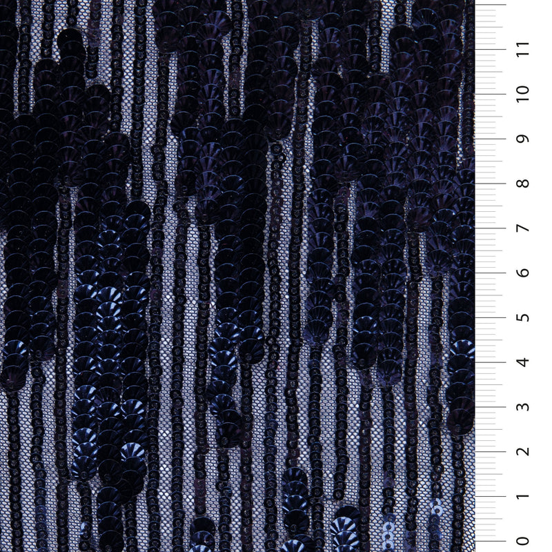 Waterfall Design Mermaid Sequin Embroidered Fabric | Burç Fabric