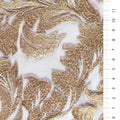 Curvy Leaf Design Thread Embroidery Fabric