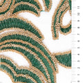 Green Multi Coloured Ornamental Embroidery Fabric | Starsign Fabrics