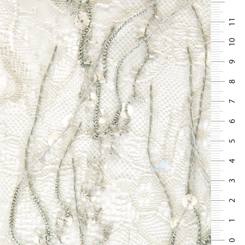 3D Fringed Wavy Sequin Embroidery Lace Fabric | Burç Fabric