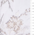 Gold Color Flower Sequin Thread Embroidery Tulle Fabric with Scallop Edge Black