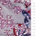 Floral Design Colorful Sequin Embroidery Mesh Tulle Fabric