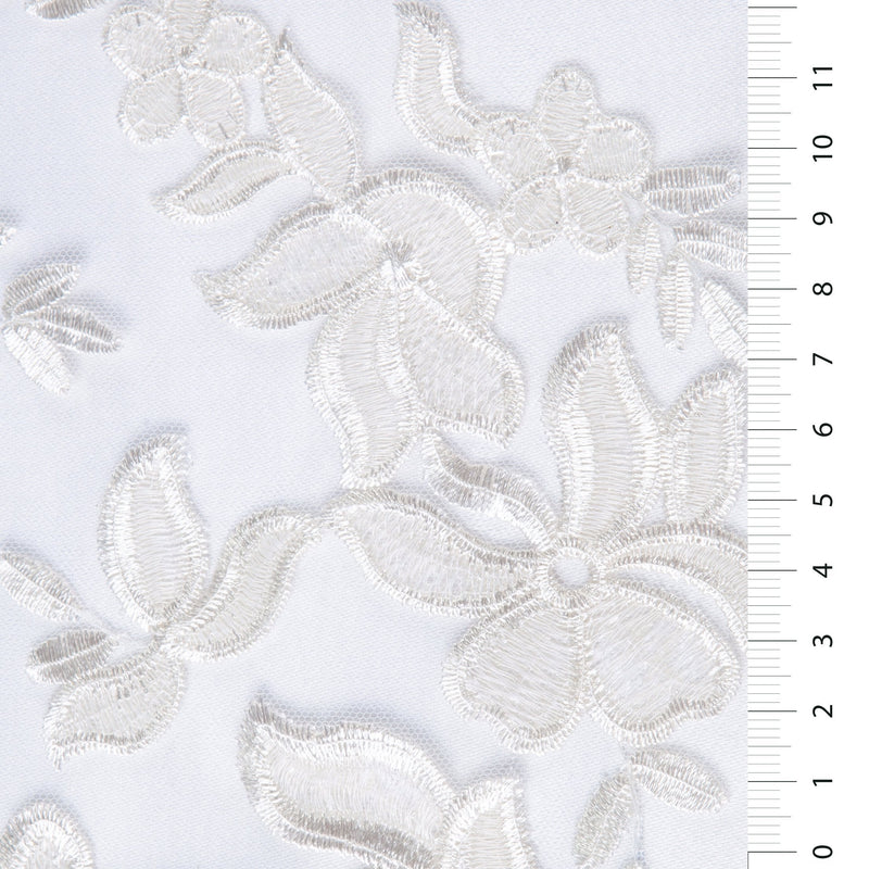 Ivory Bridal Foil Yarn Embroidery Fabric | Starsign Fabrics