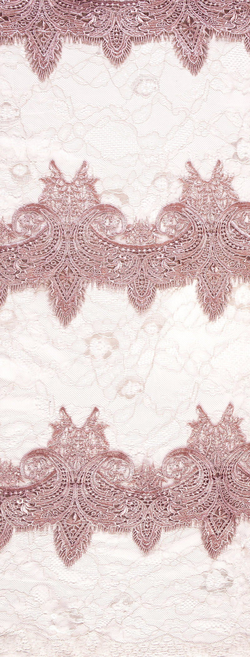 Powder Double Layer Lace Guipure Embroidery Fabric | Burç Fabric