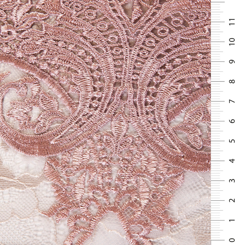 Double Layer Lace Guipure Embroidery Fabric With Bouquet Design