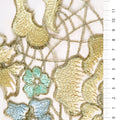 Green Beige Blue Tropical Flower Embroidery Fabric | Starsign Fabrics