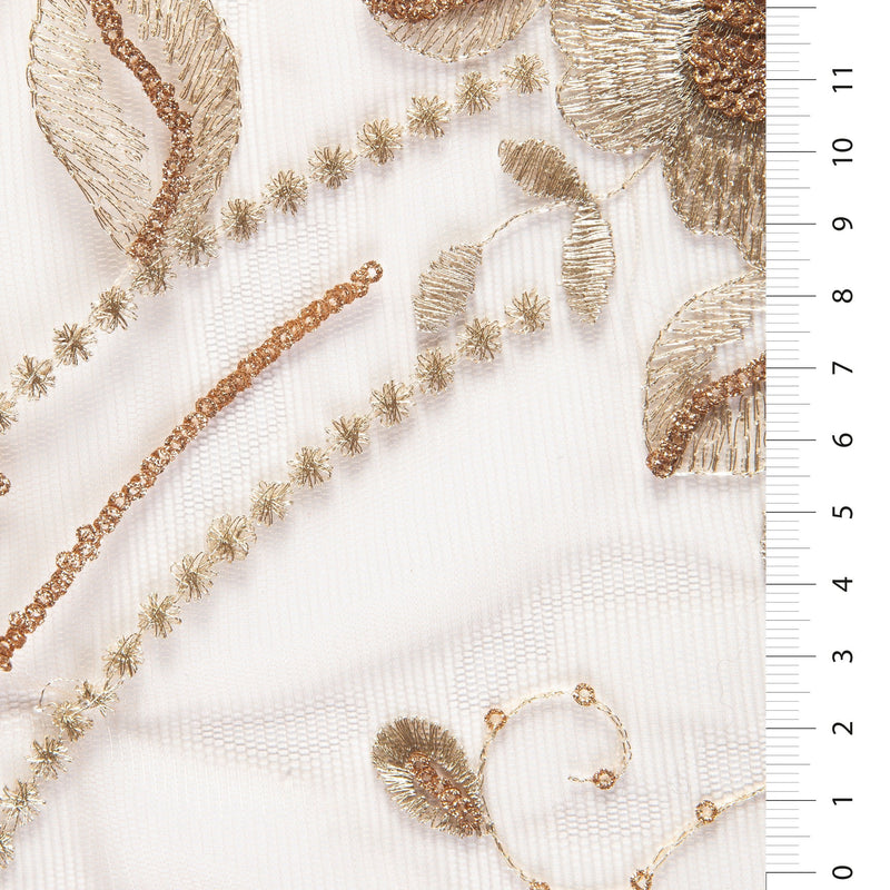 Gold Lurex Glitter Sequin Embroidery | Starsign Fabrics