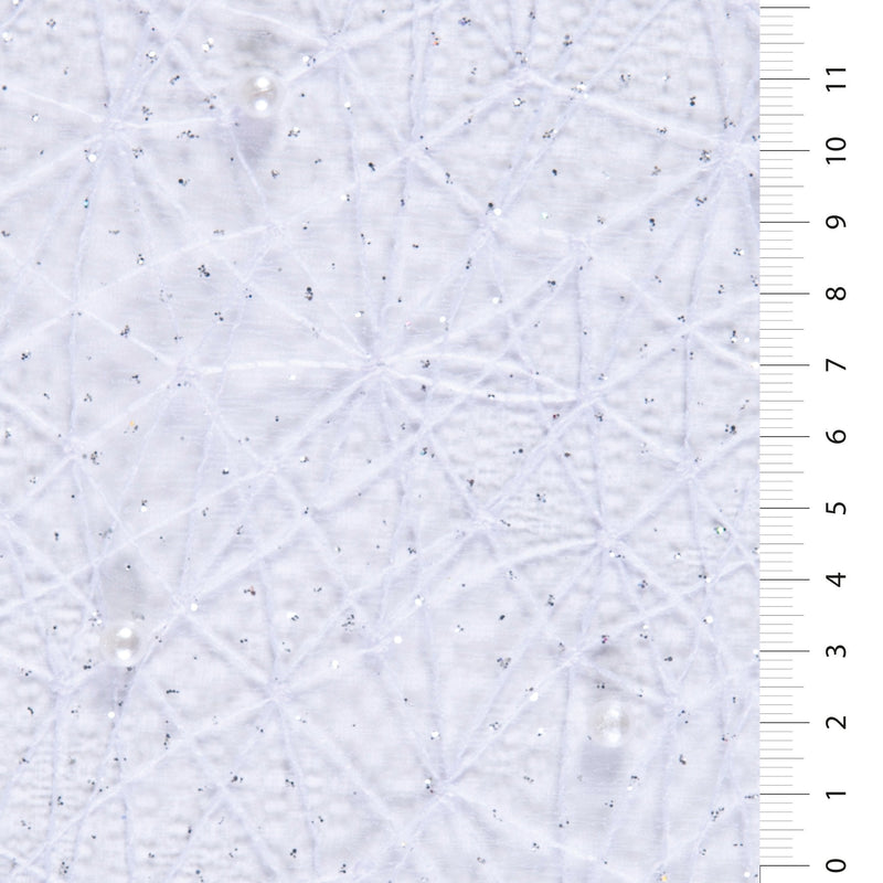 White Spider Tulle Embroidery Fabric | Starsign Fabrics