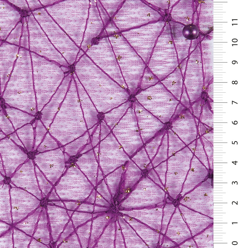 Purple Spider Tulle Beaded Embroidery Fabric | Starsign Fabrics