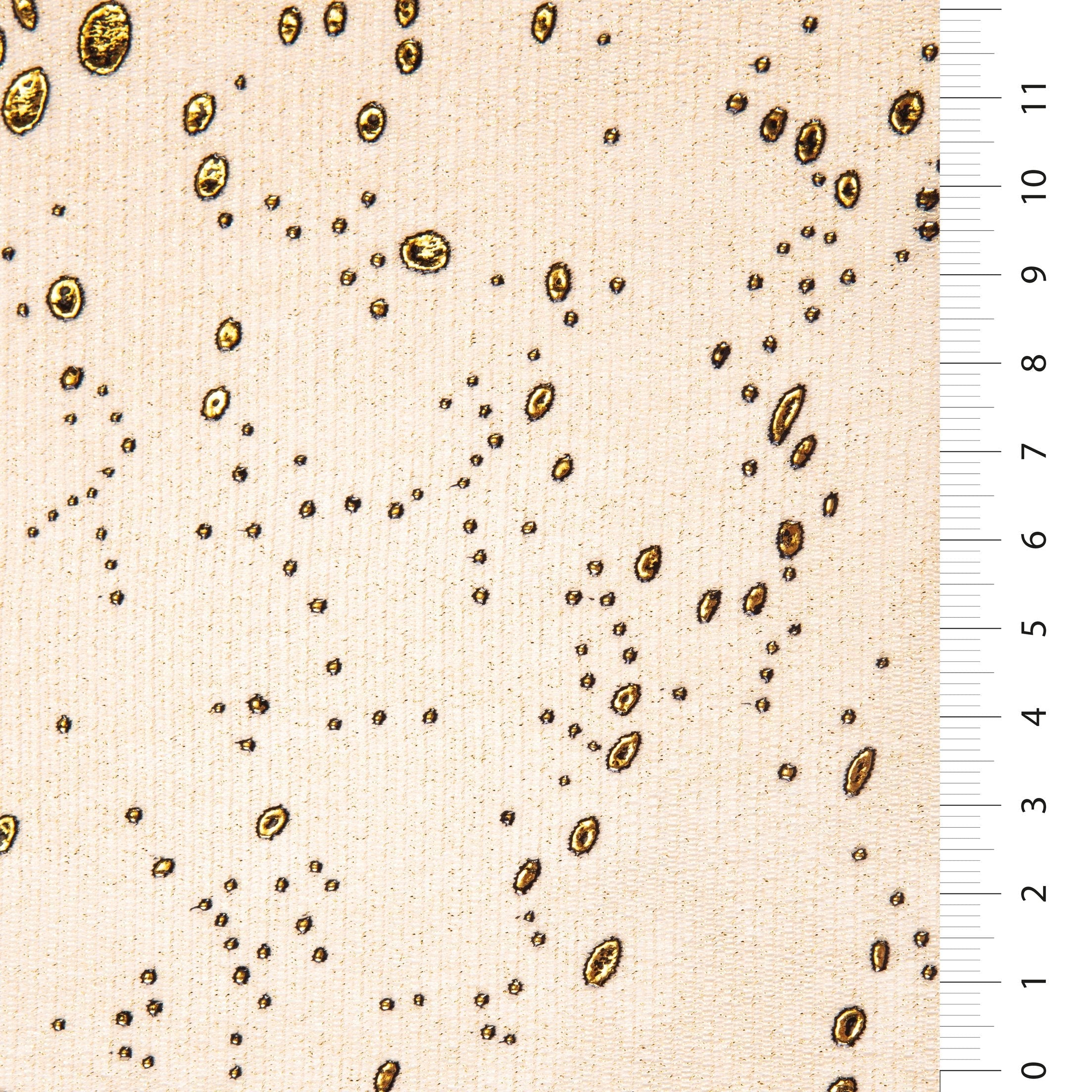 Teardrop Pattern Foil Print Glitter Knitted Fabric on Tulle