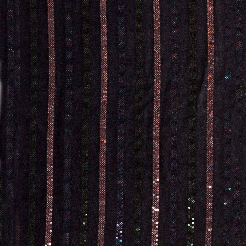 Mix Strips Velvet Knitted Sequin Embroidery Fabric | Starsign Fabrics